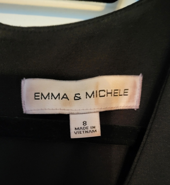 Emma & Michelle Black Jumpsuit with Back Zipper and Removable Belt, Size 8, EUC - Picture 5 of 7